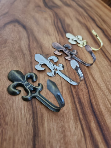 Fleur de lis wall hook - 4 colours