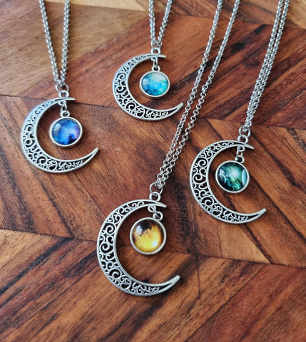 Galaxy Crescent Moon Jewellery